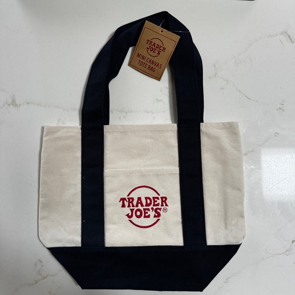 Trader Joe'S Handbags - Trader Joe's Mini Navy Blue Canvas Tote Bag